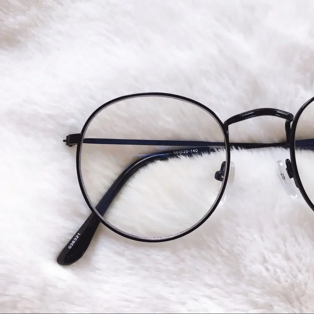 Mai Black Round Computer Blue Light Glasses